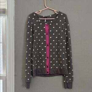 Gray Cardigan with Pink Accents Proof Girl size 7/8